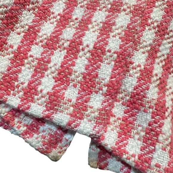 Kate Spade New York Gingham Tweed Coat Size Large – Pink & Ivory A-Line Jacket - Picture 5 of 10